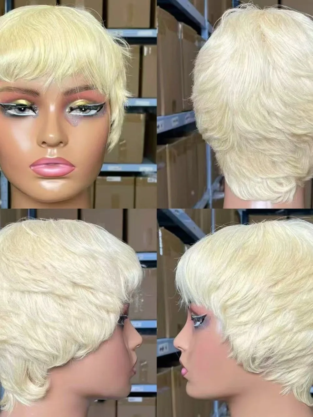 Blonde Short Pixie Wig - Sleek Women Hair Style